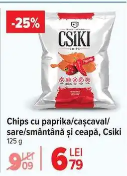 Carrefour Chips cu paprika/cașcaval/sare/smântână și ceapă, Csíki Ofertă
