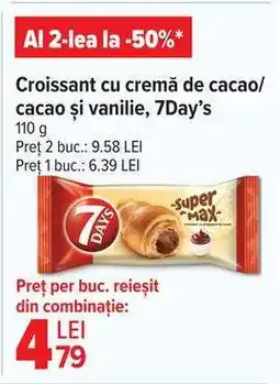 Carrefour Croissant cu cremă de cacao/cacao și vanilie, 7Day’s Ofertă