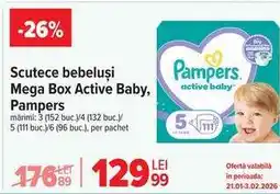 Carrefour Scutece bebeluși Mega Box Active Baby, Pampers Ofertă