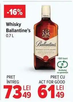 Carrefour Whisky Ballantine’s 0.7 L Ofertă