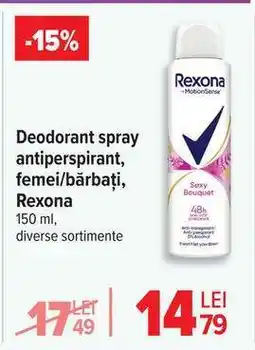 Carrefour Deodorant spray antiperspirant, femei/bărbați, Rexona Ofertă
