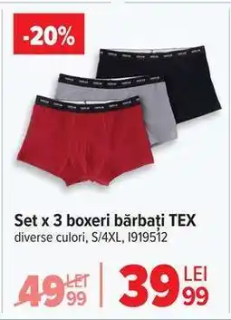 Carrefour Set x 3 boxeri bărbați, TEX Ofertă