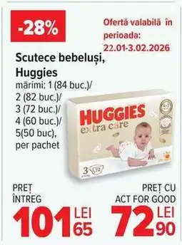 Carrefour Scutece bebeluși, Huggies Ofertă
