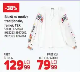 Carrefour Bluză cu motive tradiționale, femei, TEX Ofertă
