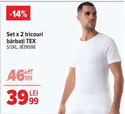 Carrefour Set x 2 tricouri bărbați TEX Ofertă