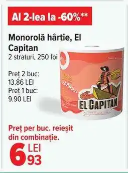 Carrefour Monorolă hârtie, El Capitan Ofertă