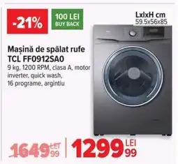 Carrefour Mașină de spălat rufe TCL FF0912SA0 Ofertă
