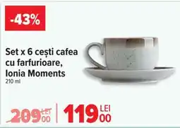 Carrefour Set x 6 cești cafea cu farfurioare, Ionia Moments Ofertă