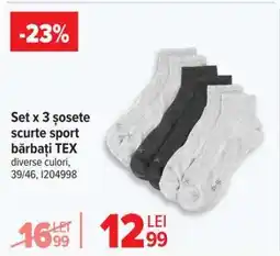 Carrefour Set x 3 șosete scurte sport bărbați TEX Ofertă