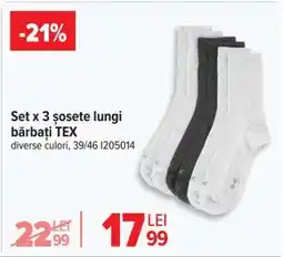 Carrefour Set x 3 șosete lungi bărbați TEX Ofertă