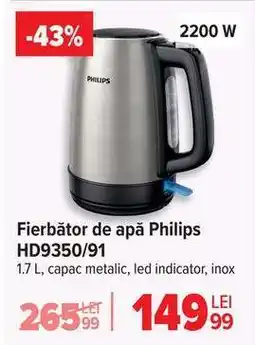 Carrefour Fierbător de apă Philips HD9350/91 Ofertă