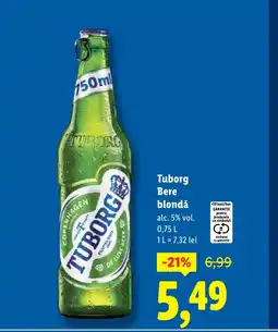 Lidl Tuborg Bere blondă Ofertă