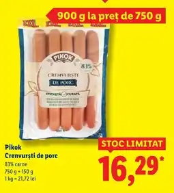 Lidl Pikok Crenvursti de porc Ofertă