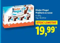 Lidl Kinder Pingui Prăjitură cu cacao Ofertă
