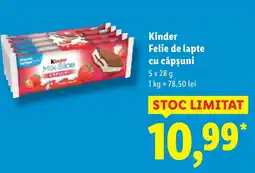 Lidl Kinder Felie de lapte cu căpşuni Ofertă
