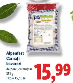 Lidl Alpenfest Cârnaţi bavarezi Ofertă