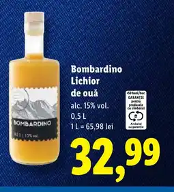 Lidl Bombardino Lichior de ouǎ Ofertă
