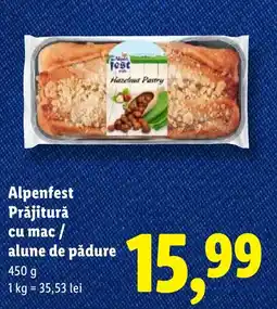 Lidl Alpenfest Prăjitură cu mac/ alune de pădure Ofertă