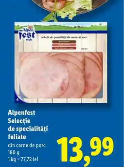 Lidl Alpenfest Selecţie de specialităţi feliate Ofertă