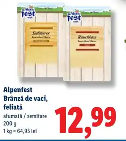 Lidl Alpenfest Brânză de vaci, feliată Ofertă