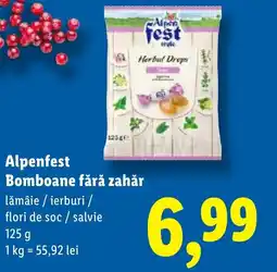 Lidl Alpenfest Bomboane fără zahăr Ofertă
