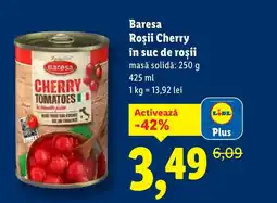 Lidl Baresa Baresa Roşii Cherry în suc de roșii Ofertă