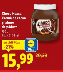 Lidl Choco Nussa Cremă de cacao și alune de pădure Ofertă