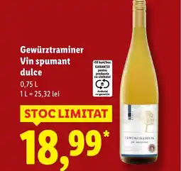Lidl Gewürztraminer Vin spumant dulce Ofertă