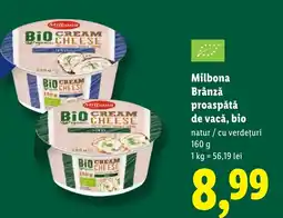 Lidl Milbona Brânză proaspǎtǎ de vacǎ, bio Ofertă