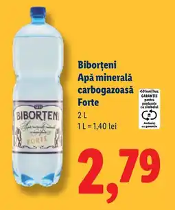 Lidl Biborţeni Apă minerală carbogazoasă Forte Ofertă