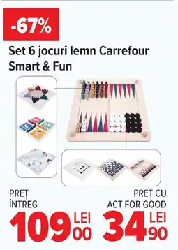 Carrefour Set 6 jocuri lemn Carrefour Smart & Fun Ofertă