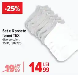 Carrefour Set x 6 şosete femei TEX Ofertă