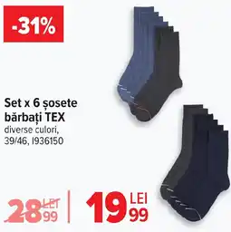 Carrefour Set x 6 şosete bărbaţi TEX Ofertă