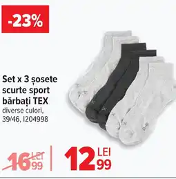 Carrefour Set x 3 şosete scurte sport bărbaţi TEX Ofertă