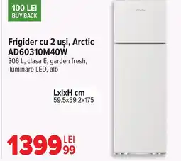 Carrefour Frigider cu 2 uşi, Arctic AD60310M40W Ofertă