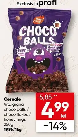 PROFI Cereale Vitalgrana choco balls/ choco flakes / honey rings Ofertă
