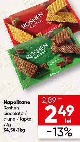 PROFI Napolitane Roshen ciocolată / alune/lapte Ofertă