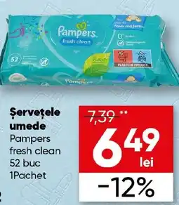 PROFI Şerveţele umede Pampers fresh clean Ofertă