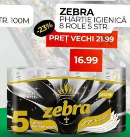 Simos ZEBRA Phârtie igienică 8 role 5 str. Ofertă