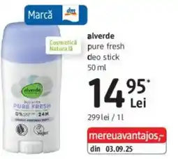 DM Alverde pure fresh deo stick Ofertă