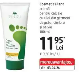 DM Cosmetic Plant cremă pentru călcâie cu ulei din germeni de grău, cimbru şi salvie Ofertă