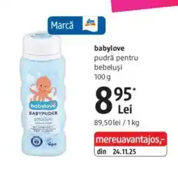 DM Babylove pudră pentru bebeluşi Ofertă