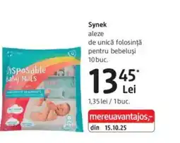DM Synek aleze de unică folosinţă pentru bebeluşi Ofertă