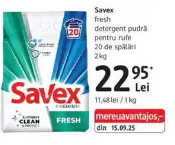 DM Savex fresh detergent pudră pentru rufe 20 de spălări Ofertă