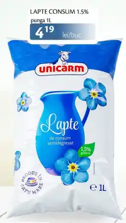 Unicarm Lapte consum 1.5% punga Ofertă