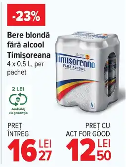 Carrefour Market Bere blondă fără alcool Timişoreana Ofertă