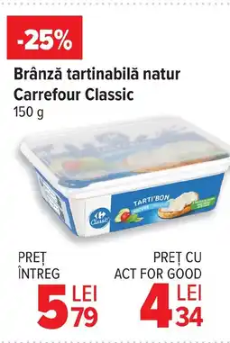 Carrefour Market Brânză tartinabilă natur Carrefour Classic Ofertă