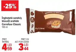 Carrefour Market îngheţată sandvis biscuiți arahide Carrefour Classic Ofertă
