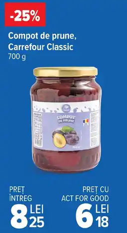 Carrefour Market Compot de prune, Carrefour Classic Ofertă