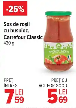 Carrefour Market Sos de roşii cu busuioc, Carrefour Classic Ofertă